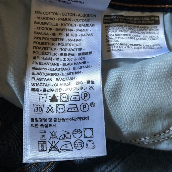 Levi’s Mid Rise Skinny Dark Blue Denim Jeans Size 30 - Picture 14 of 14